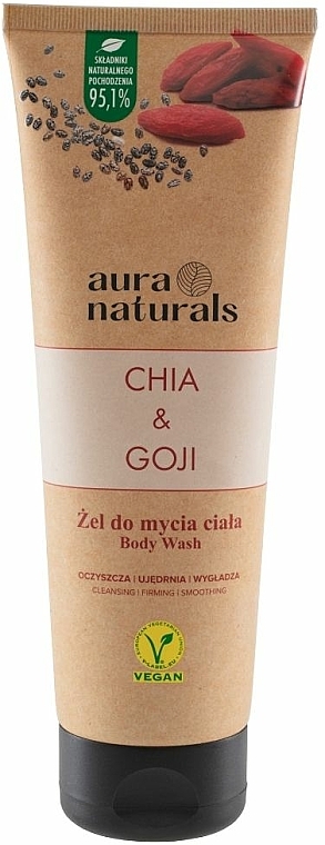 Żel do mycia ciała Chia i jagody goji - Aura Naturals Chia & Goji Body Wash — Zdjęcie N1