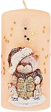 Kup Świeca dekoracyjna, 7x14 cm, piaskowa - Artman Teddy Candle