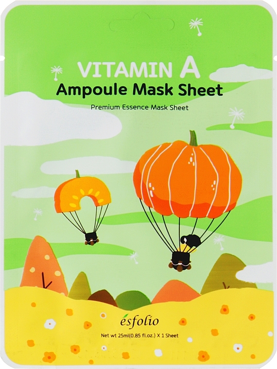 Odmładzająca maska do twarzy z witaminą A - Esfolio Vitamin A Ampoule Mask Sheet — Zdjęcie N1