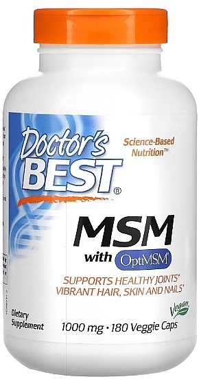 Suplement diety MSM - Doctor's Best MSM With OptiMSM 1000 Mg — Zdjęcie N2