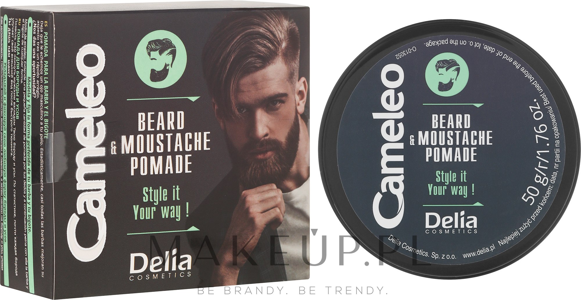 Wosk do brody - Delia Cameleo Men Beard and Moustache Pomade — Zdjęcie 50 g