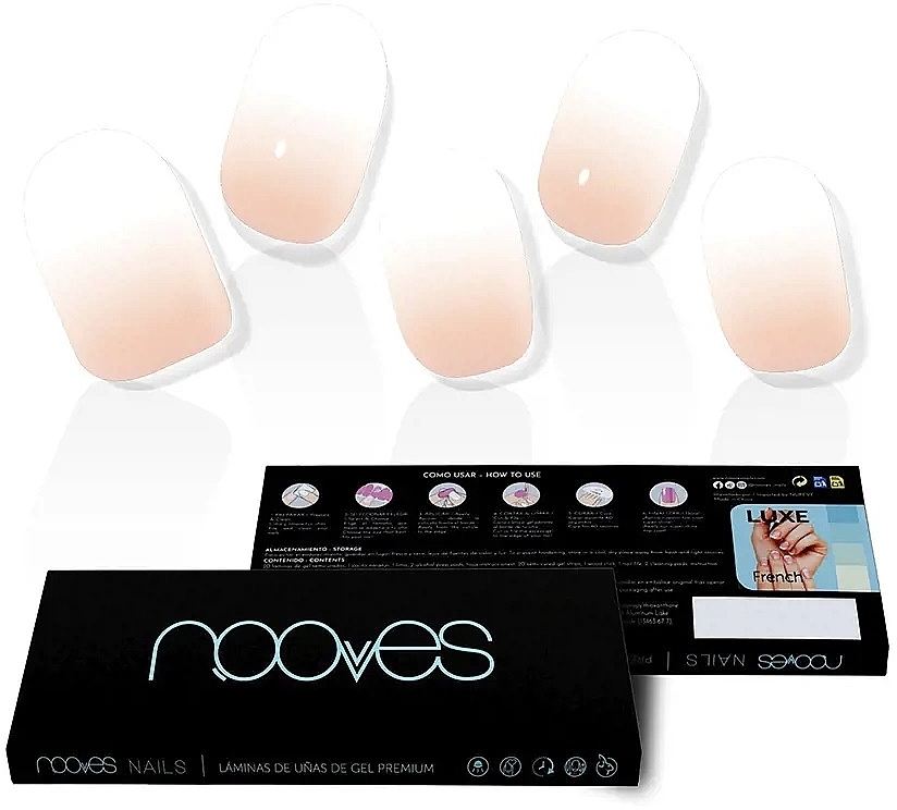 Zestaw żelowych naklejek na paznokcie - Nooves Premium Luxe Nude Baby Boomer Gradient — Zdjęcie N2
