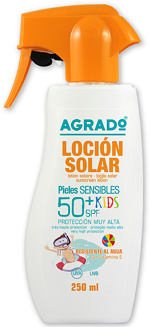 Spray przeciwsłoneczny do ciała dla dzieci SPF 50+ - Agrado Sun Lotion SPF 50+ Kids Gun — Zdjęcie N1