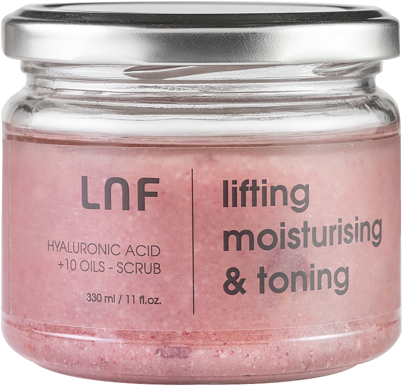 Liftingująco-nawilżający scrub solny z kwasem hialuronowym i 10 olejkami - Luff Lifting, Moisturizing & Toning Monoi-Raspberry Salt Scrub
