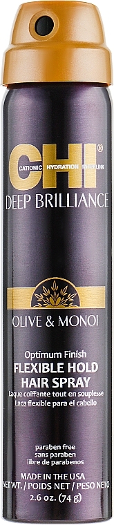 Lakier do włosów Elastyczne utrwalenie - CHI Deep Brilliance Olive & Monoi Optimum Finish Flexible Hold Hair Spray — Zdjęcie N1