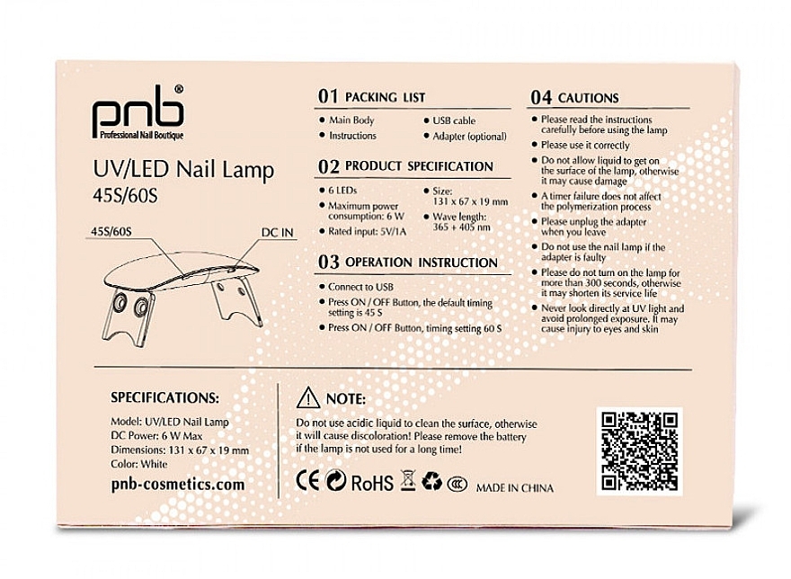 Lampa do manicure - PNB UV/LED Mini Lamp 6W — Zdjęcie N4