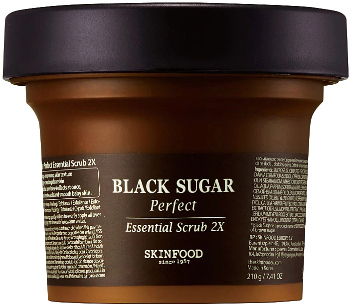 Peeling do twarzy z czarnym cukrem - SkinFood Black Sugar Perfect Essential Scrub 2X — Zdjęcie N1