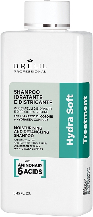 Nawilżający szampon do włosów - Brelil Hydra Soft Treatment Moisturising And Detangling Shampoo — Zdjęcie N1