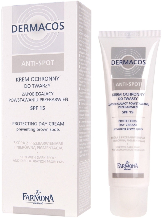 Ochronny krem do twarzy zapobiegający powstawaniu przebarwień - Farmona Professional Dermacos Anti-Spot SPF 15 Protecting Day Cream