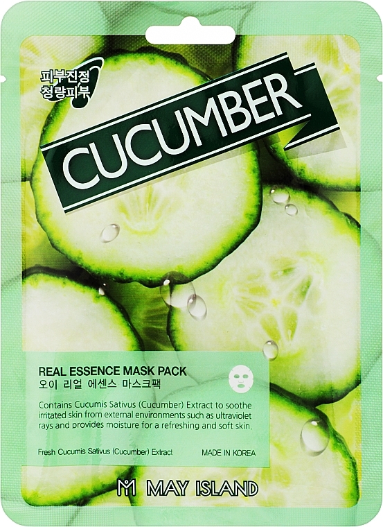Maseczka w płachcie z ogórkiem - May Island Real Essence Cucumber Mask Pack — Zdjęcie N1