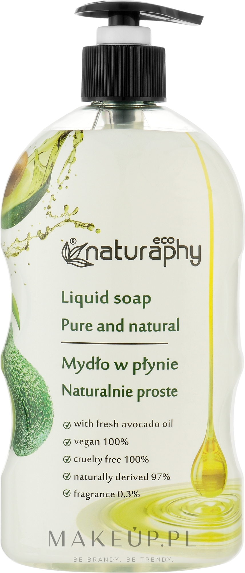 Mydło w płynie do rąk z olejem z awokado - Bluxcosmetics Natural Eco Liquid Soap With Avocado Oil — Zdjęcie 650 ml