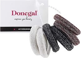 Kup Zestaw gumek do włosów Fashion Jewelry FA-5623, ciemny brąz, brąz, szary - Donegal