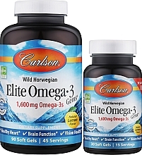 Kup Zestaw suplementów z kwasem Omega-3 - Carlson Labs Elite Omega-3 (gel 90 caps + gel 30 caps)