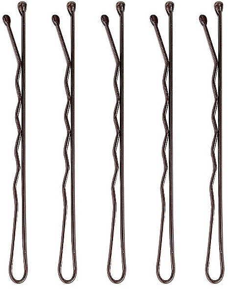Wsuwki do włosów, brązowe - Brushworks Brown Bobby Pins — Zdjęcie N2