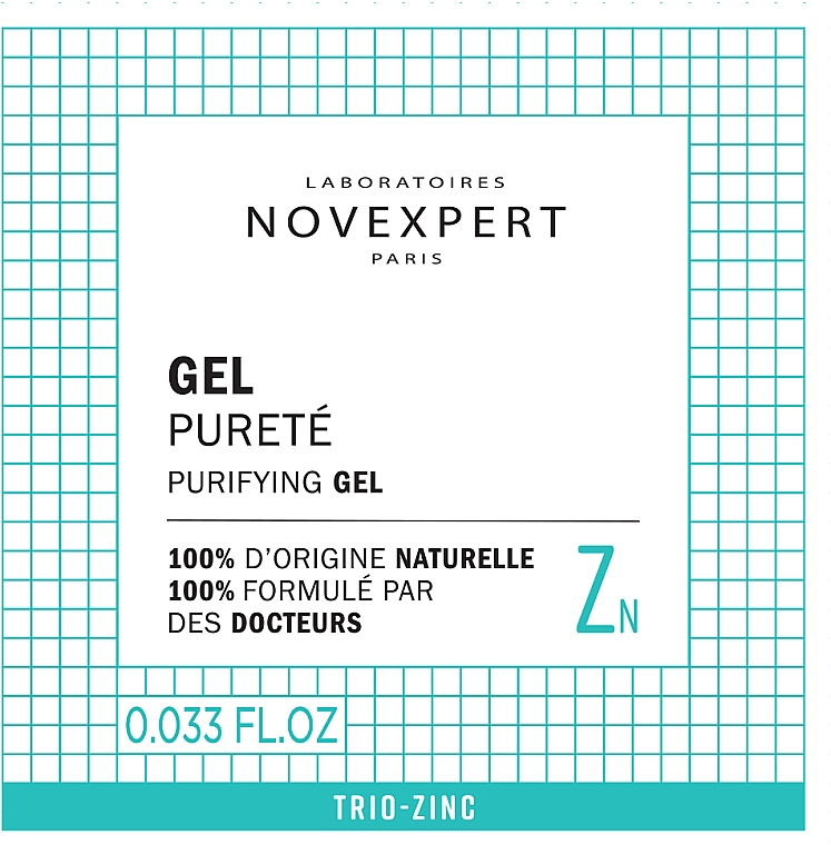 Żel na przebarwienia skóry z cynkiem - Novexpert Trio-Zinc Purifying Gel (próbka) — Zdjęcie N2