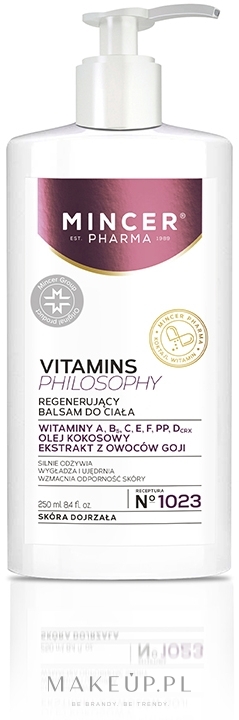 Regenerujący balsam do ciała - Mincer Pharma Vitamin Philosophy №1023 — Zdjęcie 250 ml