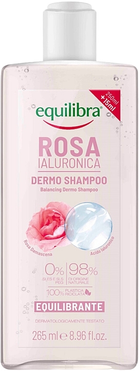 Szampon z różą i kwasem hialuronowym - Equilibra Rosa Balansing Dermo Shampoo — Zdjęcie N1