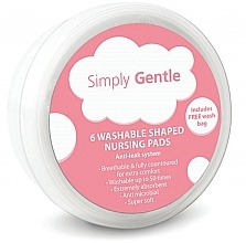 Kup Wielorazowe wkładki laktacyjne z woreczkiem do prania - Simply Gentle Washable Shaped Nursing Pads With Wash Bag