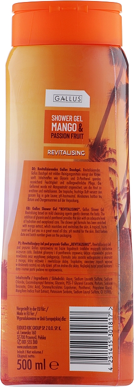 Żel pod prysznic Mango - Gallus Mango Shower Gel — Zdjęcie N2