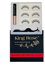 Kup Zestaw magnetycznych rzęs 3 pary z aplikatorem i magnetycznym eyelinerem, 2088 - King Rose