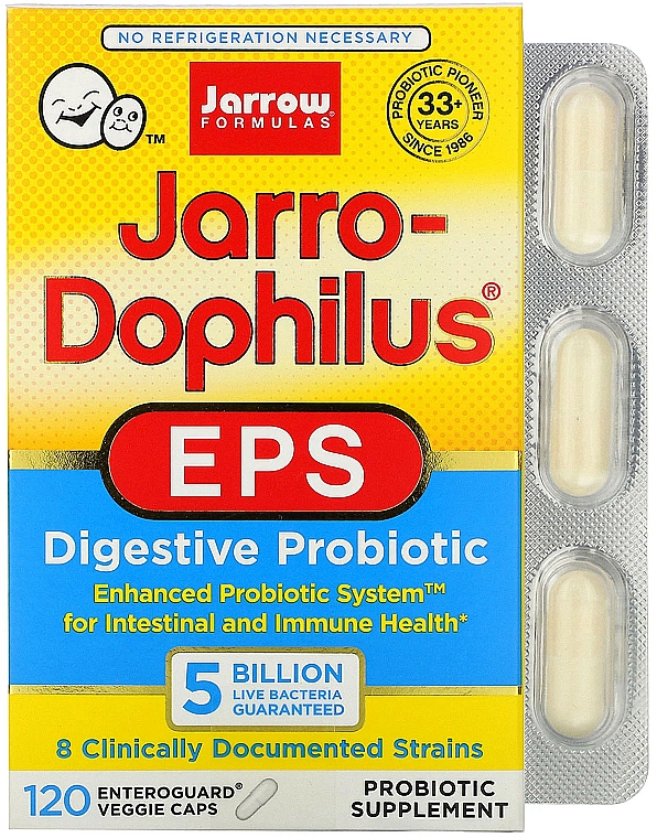 Probiotyk dla zdrowia układu pokarmowego - Jarrow Formulas Jarro-Dophilus EPS 5 Billion — Zdjęcie N3