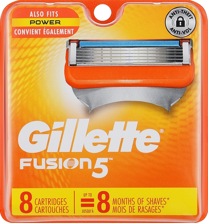 Wymienne wkłady do maszynki, 8 szt. - Gillette Fusion Power