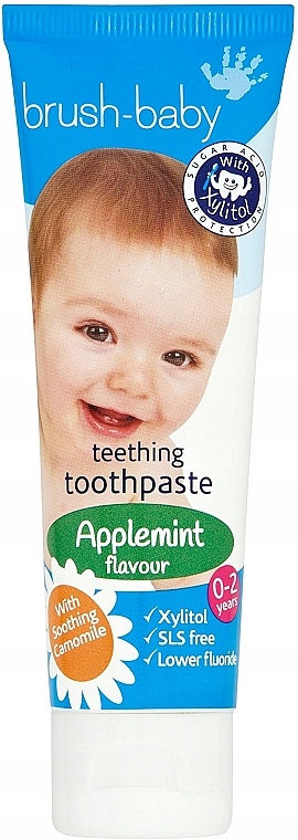 Pasta do zębów na ząbkowanie, 0-2 lata - Brush-Baby Applemint Flavour Teething Toothpaste — Zdjęcie N1