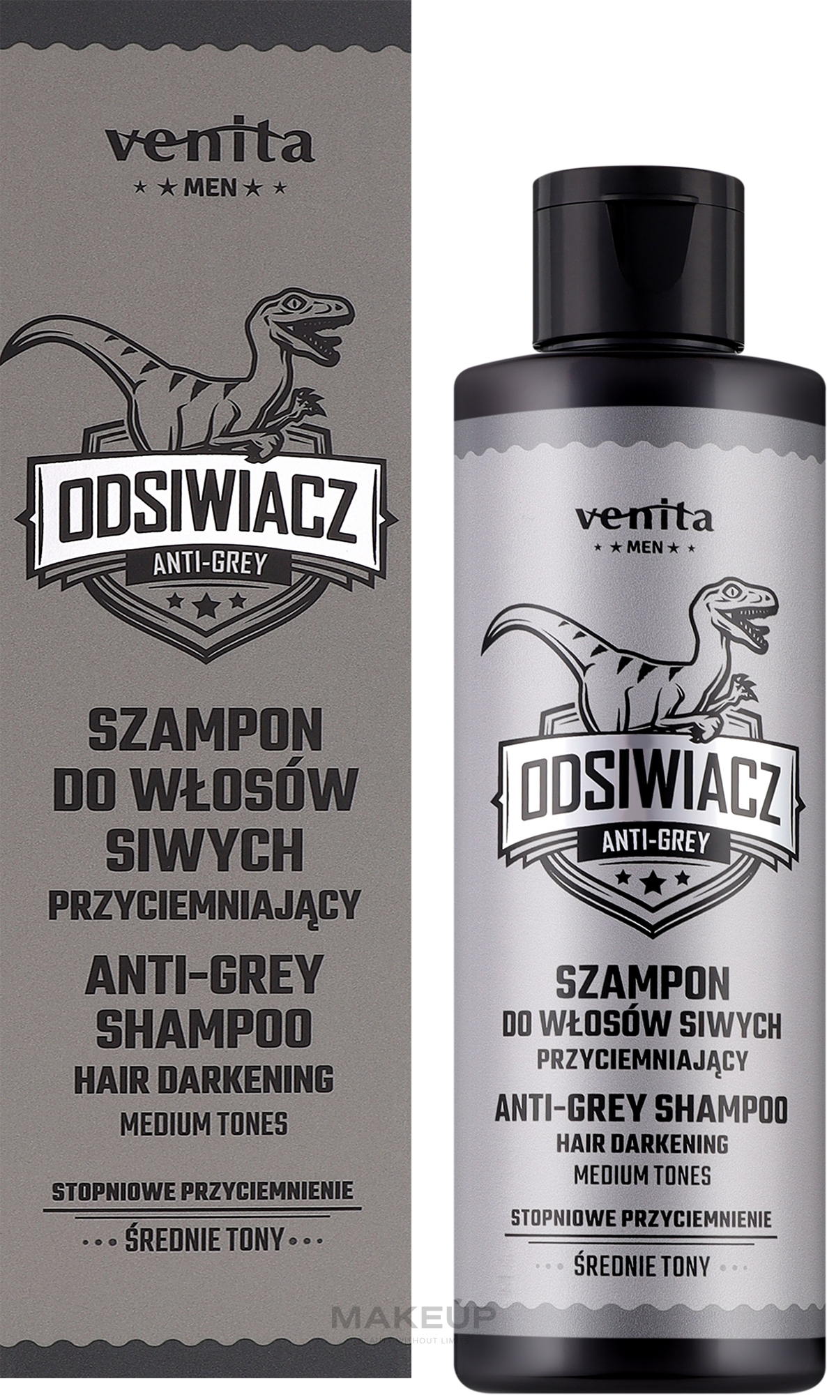 Szampon do włosów siwych, przyciemniający, średnie odcienie - Venita Men Anti-Grey Shampoo Medium Tones — Zdjęcie 200 ml