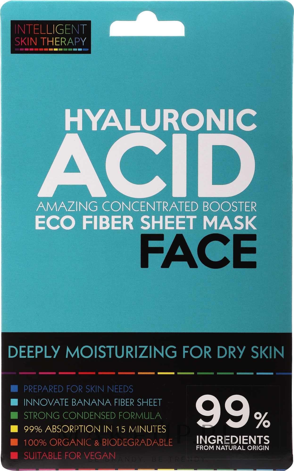 Ekstremalnie nawilżająca maska w płachcie do twarzy z kwasem hialuronowym - Beauty Face Intelligent Skin Therapy Mask — Zdjęcie 25 g