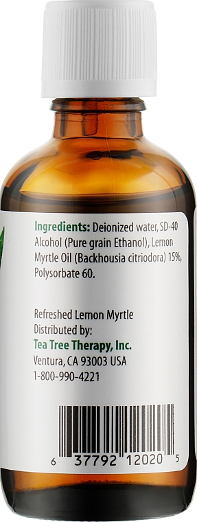 Australijski olejek eteryczny z mirtu cytrynowego 15% - Tea Tree Therapy Lemon Myrtle Essential Oil — Zdjęcie N2