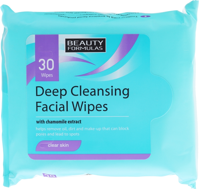Głęboko oczyszczające chusteczki do twarzy - Beauty Formulas Deep Cleansing Facial Wipes — Zdjęcie N1