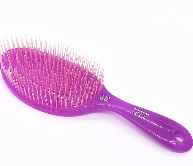 Szczotka do włosów, fioletowa - Beter Small Elipsi High Tech Pins Detangling Brush S-M — Zdjęcie N3