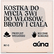 PRZECENA! Kostka do mycia 3 w 1 do włosów, brody i ciała - Auna Washing Bar For Beard And Body Hair * — Zdjęcie N3