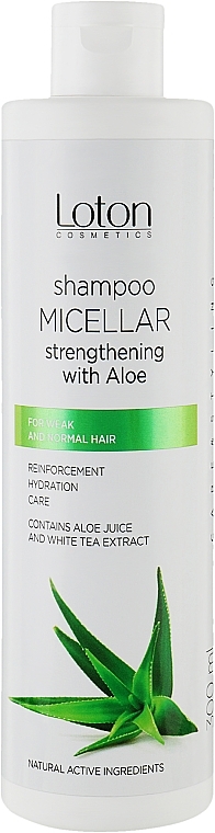 Wzmacniający szampon micelarny z aloesem do włosów osłabionych i normalnych - Loton — Zdjęcie N1