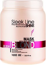 Maska do włosów blond nadająca różowy odcień - Stapiz Sleek Line Blush Blond Mask — Zdjęcie N3