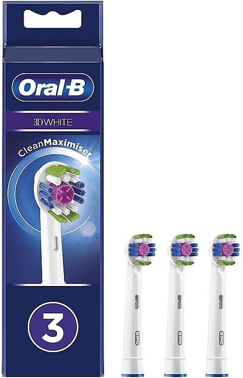 Wymienne końcówki do szczoteczki elektrycznej, 3 szt. - Oral-B 3D White CleanMaximiser Refill Heads — Zdjęcie N1