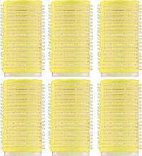 Wałki do włosów na rzepy 6 szt, 70799, 32 mm, żółte - Deni Carte — Zdjęcie N1