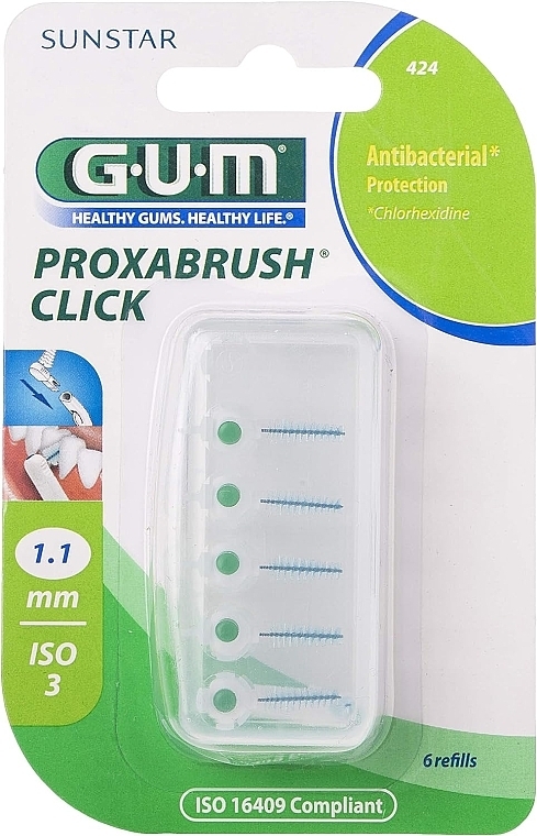 Szczoteczki międzyzębowe 1,1 mm - G.U.M Proxabrush Click  — Zdjęcie N1