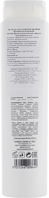 Szampon odbudowujący - Team 155 Fullrepair 31 Shampoo — Zdjęcie N2