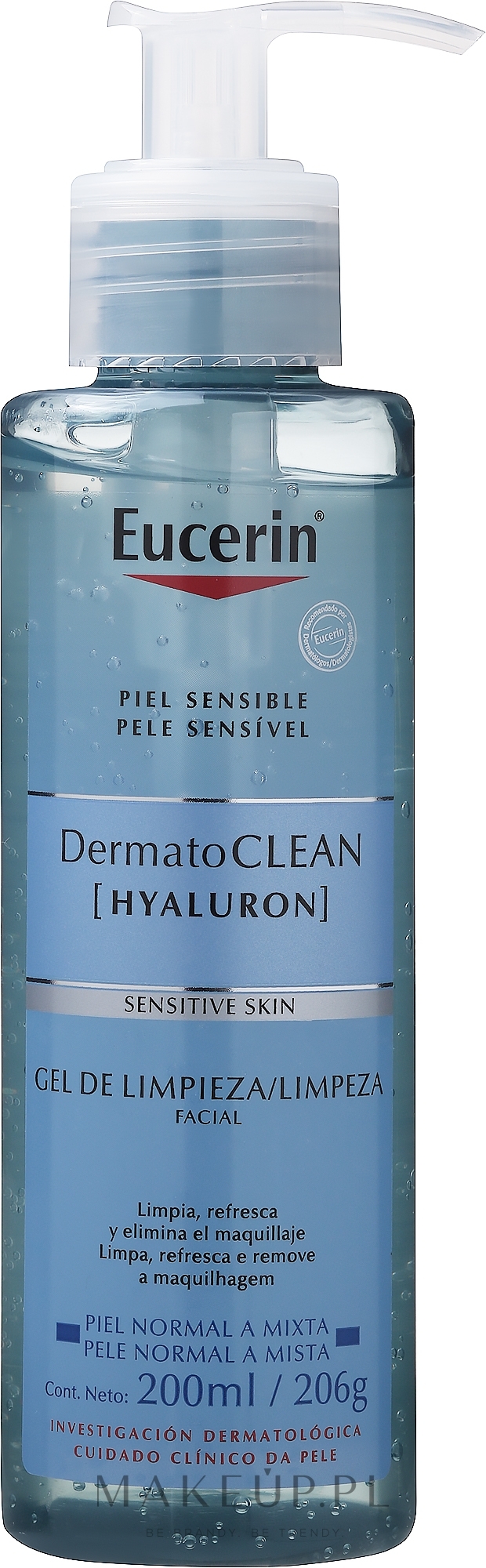 Żel do mycia twarzy do cery normalnej i mieszanej - Eucerin DermatoClean Refreshing Cleansing Gel — Zdjęcie 200 ml