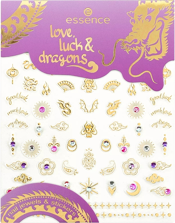 Naklejki na paznokcie - Essence Love, Luck & Dragons Nail Jewels & Stickers — Zdjęcie N1