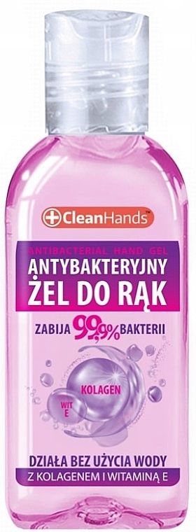 Antybakteryjny żel do rąk z kolagenem i witaminą E - Clean Hands Antibacterial Hand Gel With Collagen And Vitamin E — Zdjęcie N1