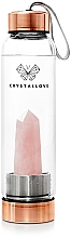 Butelka na wodę z różowym kwarcem - Crystallove Rose Quartz Bottle Rose Gold — Zdjęcie N1