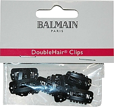 Klipsy do przedłużania włosów, czarne, 10 szt. - Balmain Paris Hair Couture Double Hair Clips Black — Zdjęcie N1