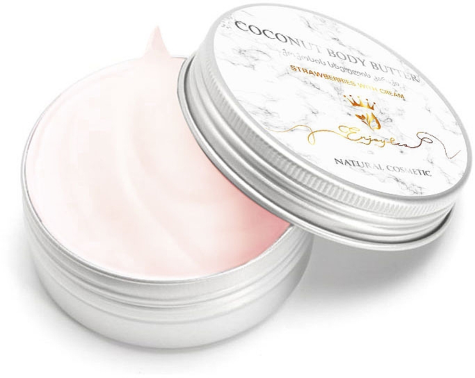 Naturalne kokosowe masło do ciała Truskawki z kremem - Enjoy & Joy Enjoy Eco Coconut Body Butter Strawberry With Cream — Zdjęcie N1