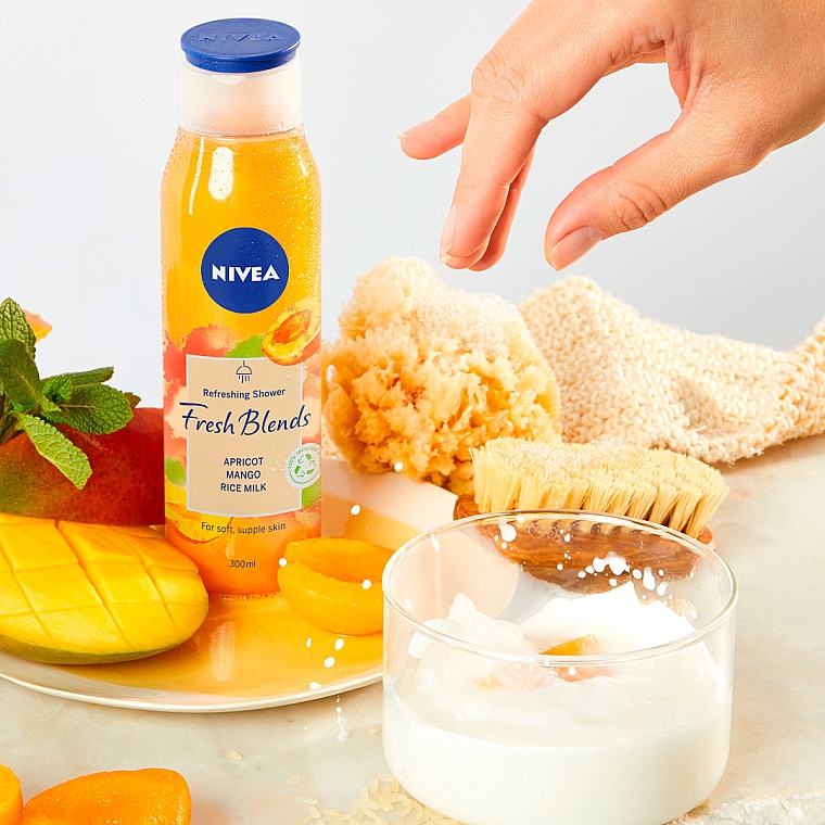 Odświeżający żel do mycia ciała Morela, mango i mleko ryżowe - Nivea Fresh Blends Refreshing Shower Apricot Mango Rice Milk — Zdjęcie N3