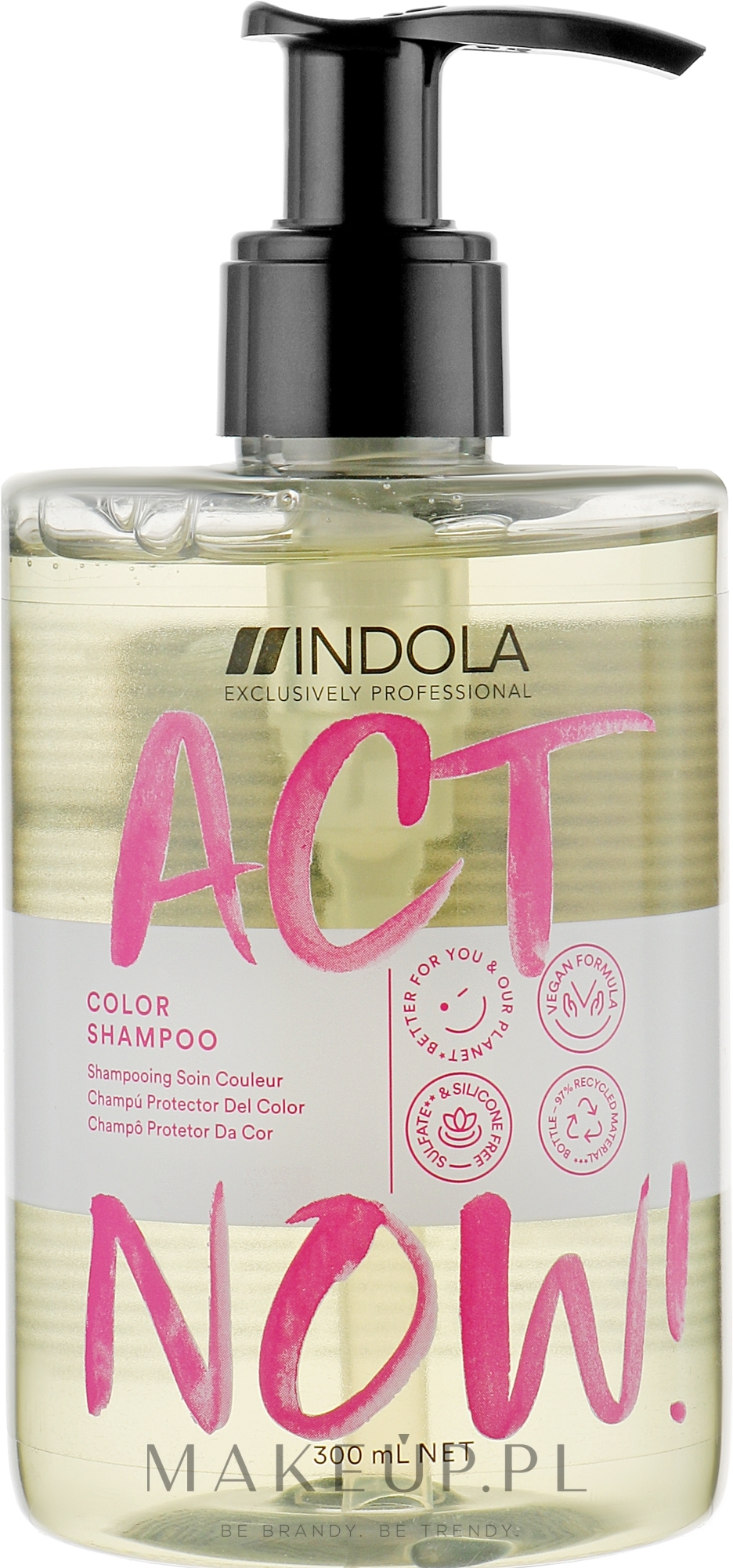 Szampon do włosów farbowanych - Indola Act Now! Color Shampoo — Zdjęcie 300 ml