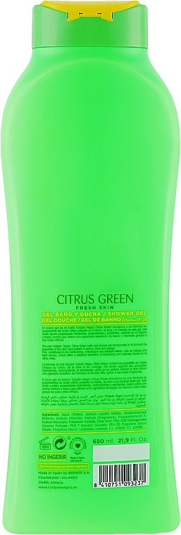 Żel pod prysznic z zielonymi cytrusami - Tulipan Negro Green Citrus Shower Gel — Zdjęcie N2