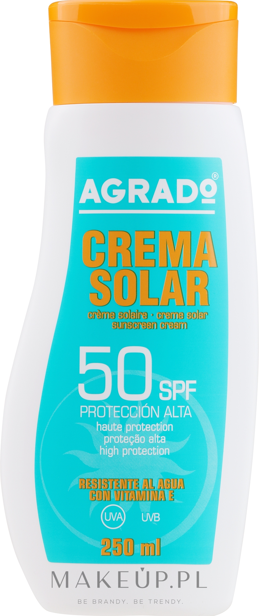 Krem przeciwsłoneczny do ciała SPF50+ - Agrado Sun Solar Cream SPF50+ — Zdjęcie 250 ml