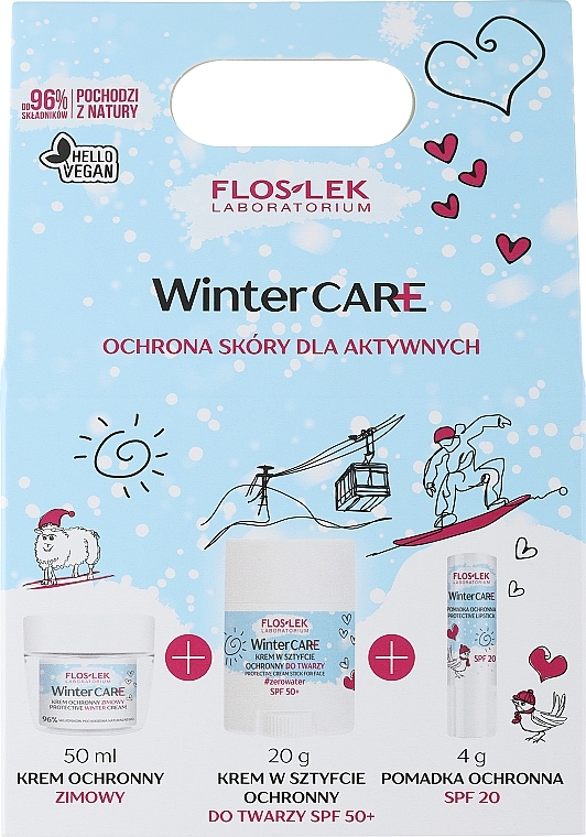 Zestaw - FlosLek Laboratorium Winter Care (f/cr/50ml + f/cr/st/20g + lip/balm/4g) — Zdjęcie N1